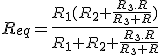 R_{eq}=\frac{R_1(R_2+\frac{R_3.R}{R_3+R})}{R_1+R_2+\frac{R_3.R}{R_3+R}}